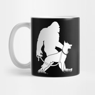 Bigfoot Walking Belgian Malinois Mug